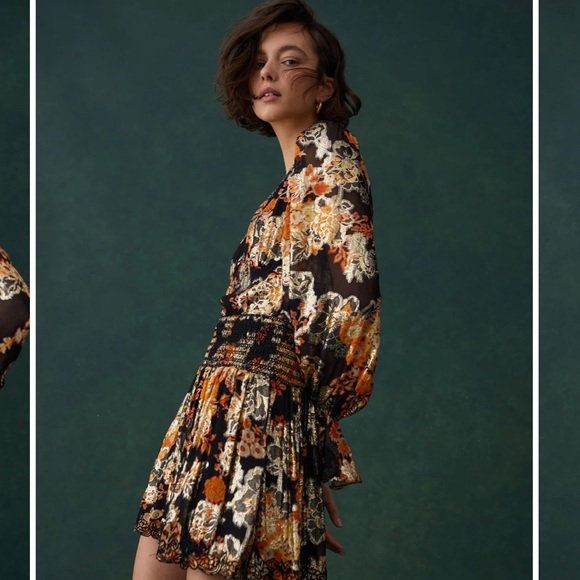 HEMANT & NANDITA FLORAL mini printed skirt - Picture 2 of 6